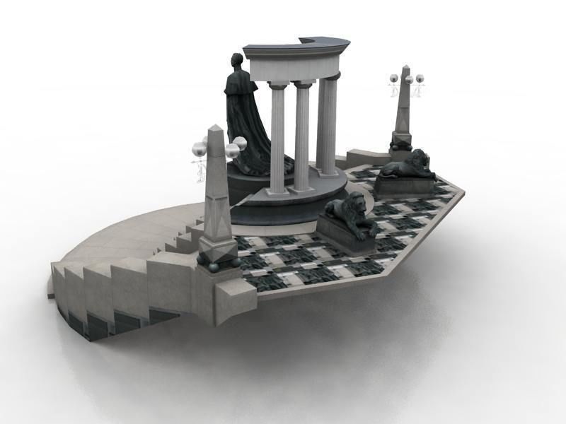 Alexander II Russia Moscow Monument 3D model_8