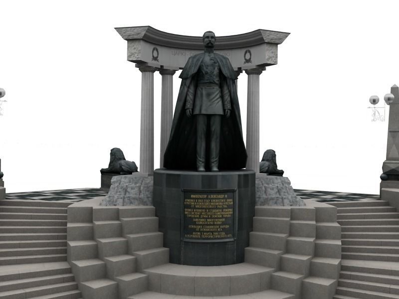 Alexander II Russia Moscow Monument 3D model_15