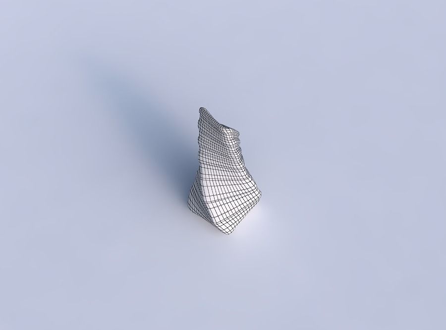 Vase twisted top bent quadratic with smooth horizontal ribbons 3D print model_6