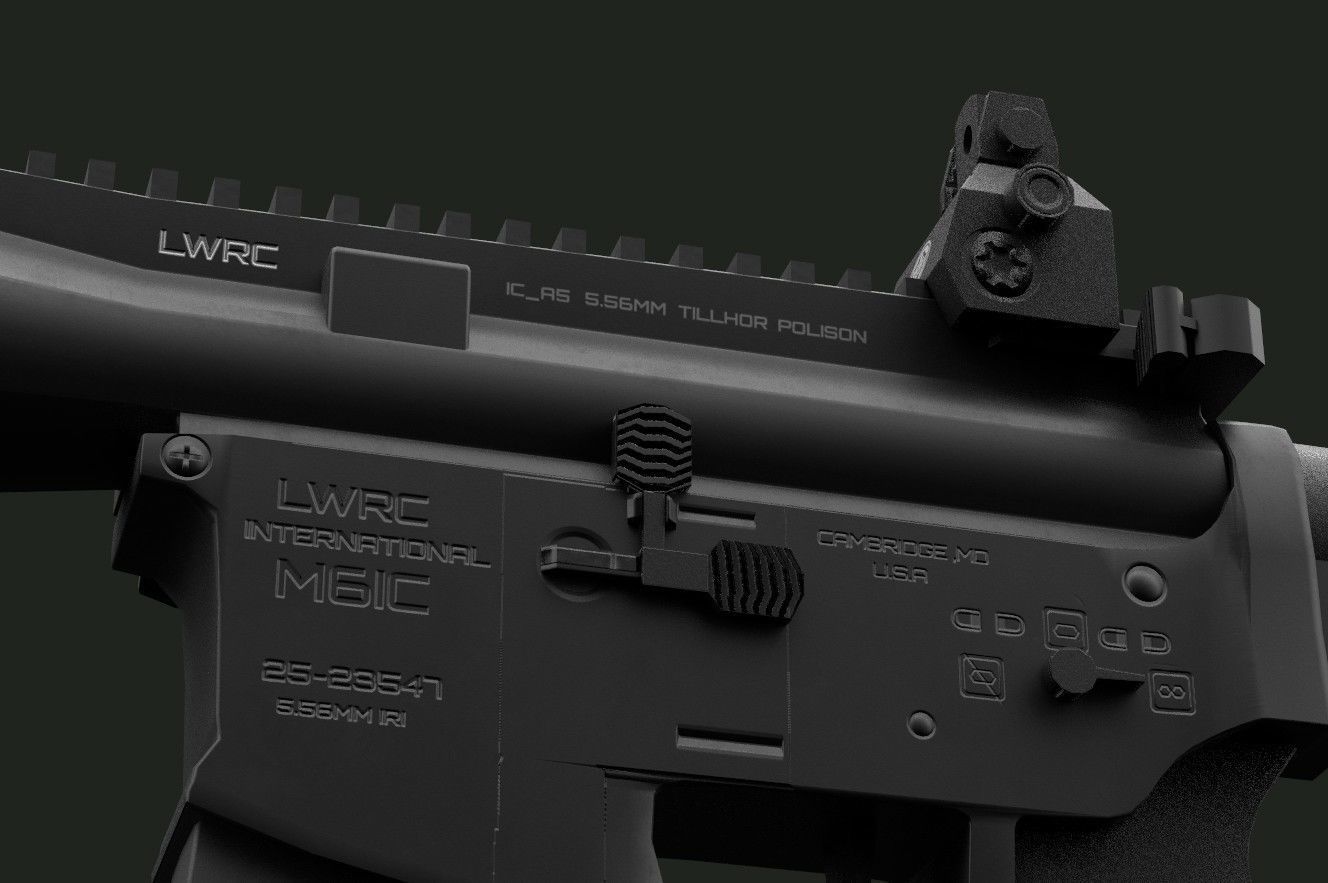 LWRC ica5 gun Low-poly 3D model_6