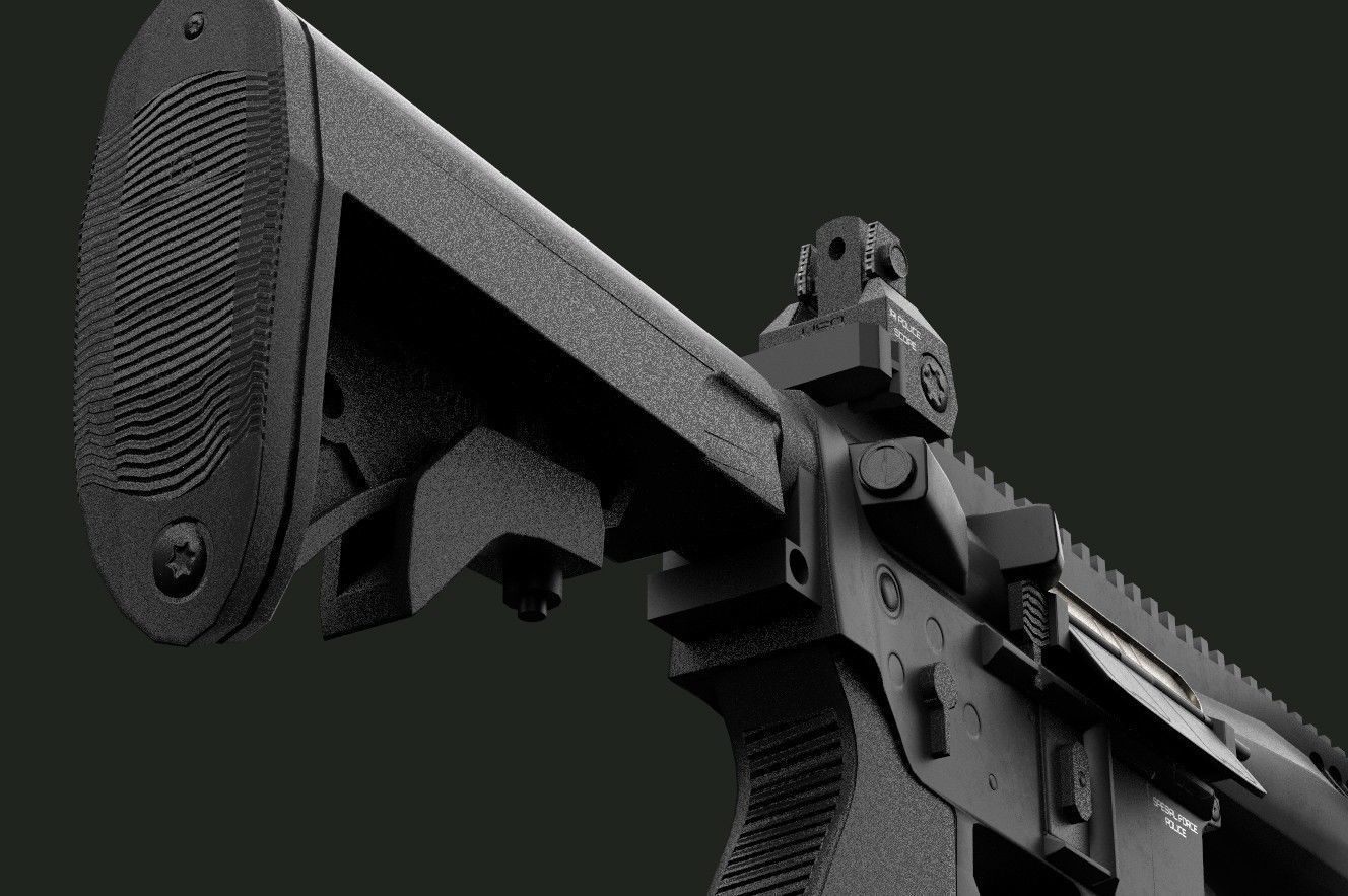 LWRC ica5 gun Low-poly 3D model_5