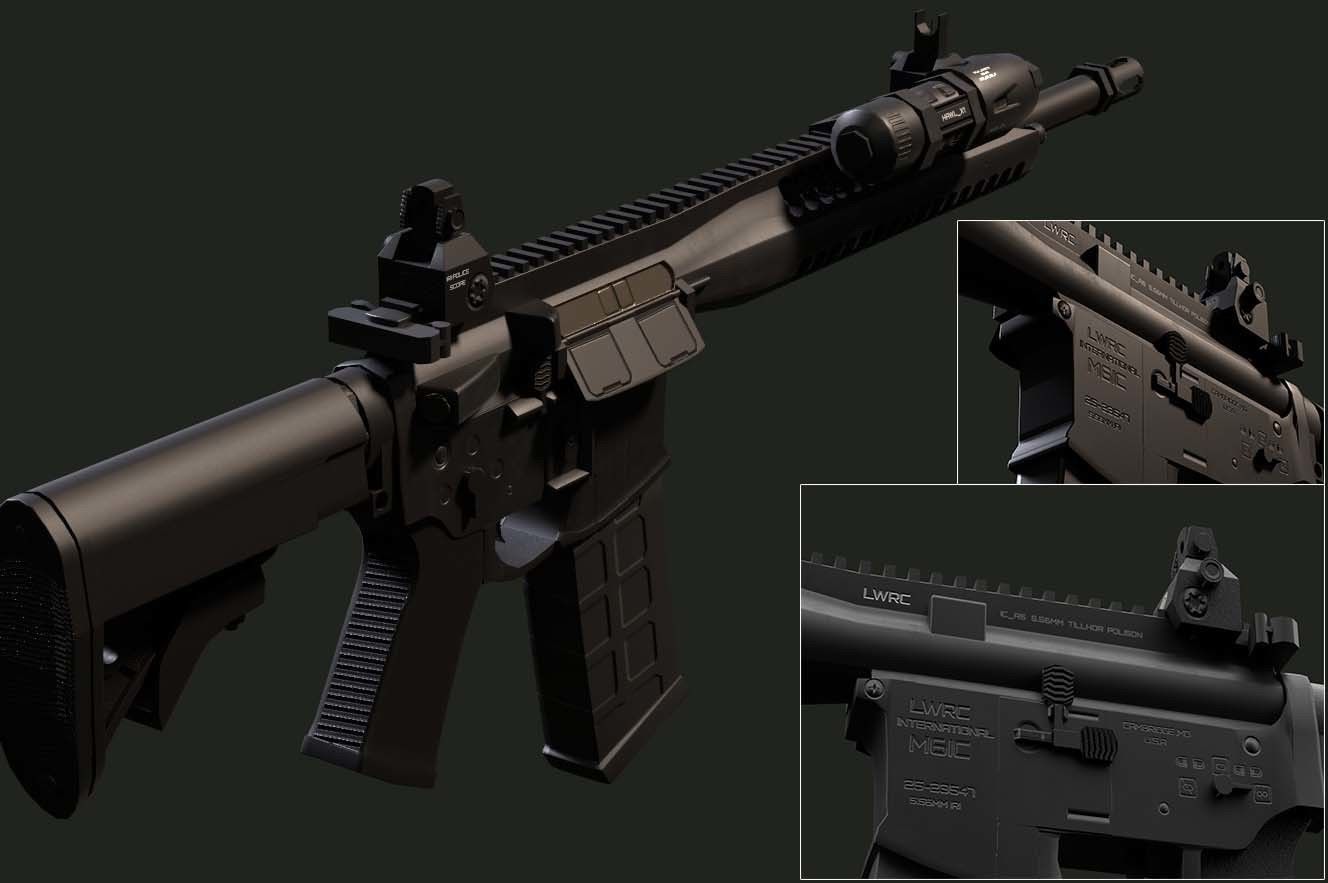 LWRC ica5 gun Low-poly 3D model_4