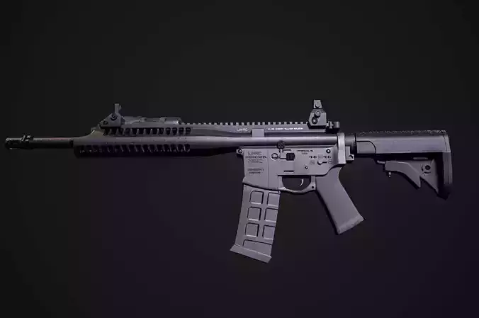 LWRC ica5 gun Low-poly 3D model
