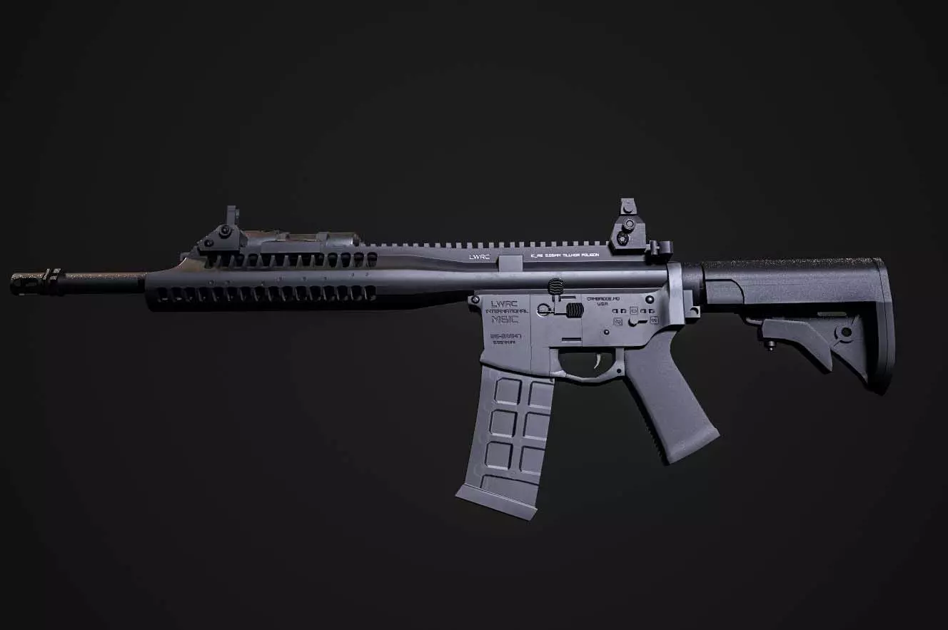 LWRC ica5 gun Low-poly 3D model_0