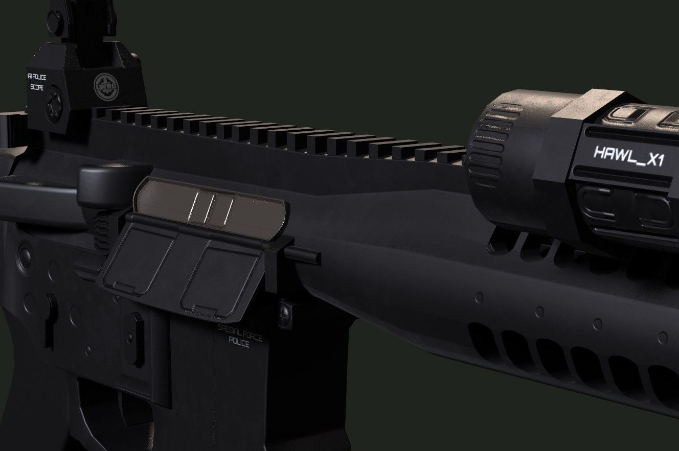 LWRC ica5 gun Low-poly 3D model_7