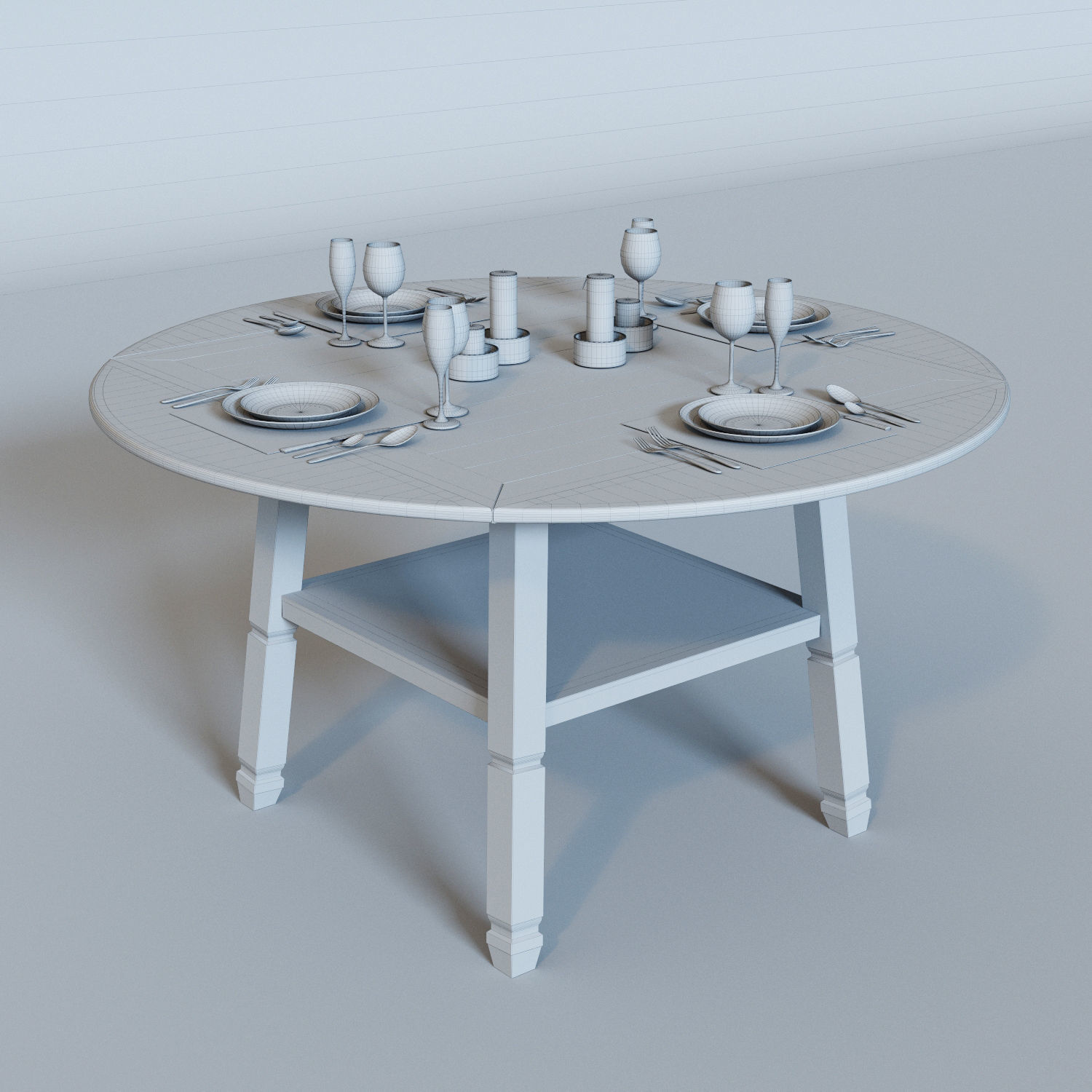 Bolanburg Counter Height Dining Room Drop Leaf Table 3D model CGTrader