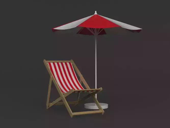 Beach Umbrella and Chair