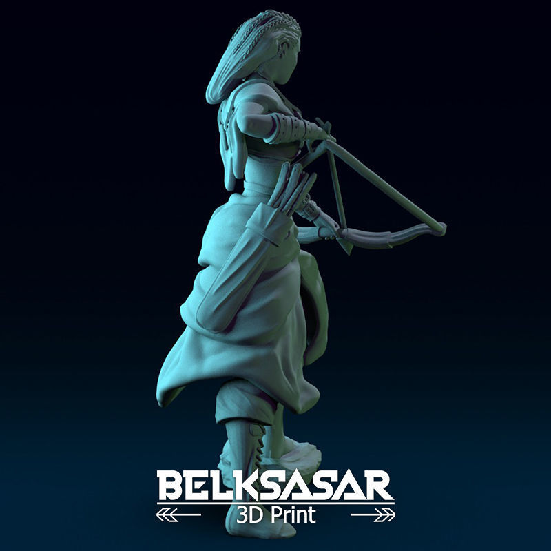 Fantasy Female Hunter 3D print model_8