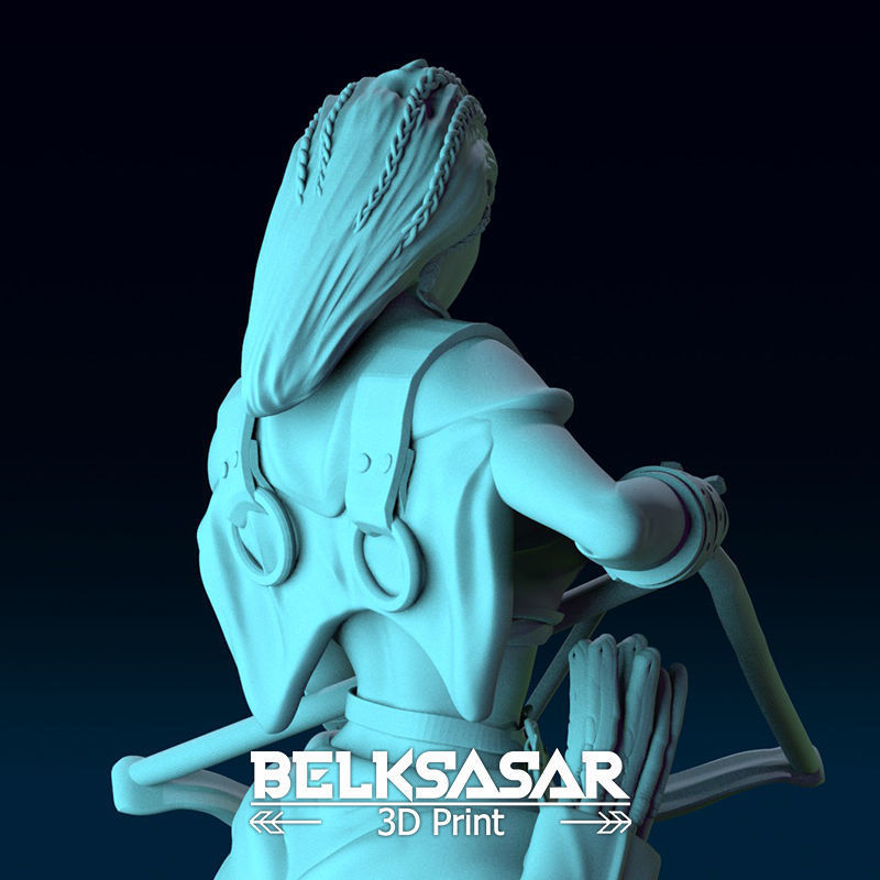 Fantasy Female Hunter 3D print model_12