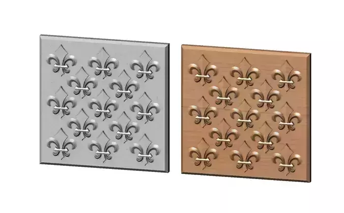 Royal lily Lys flower Fleur de lys tile  relief 3D print model
