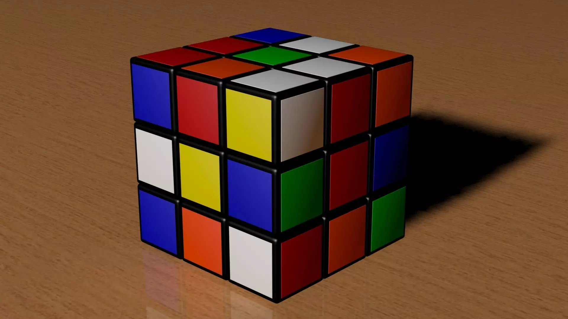 3x3 Scrambled Rubiks Cube 3D model_0