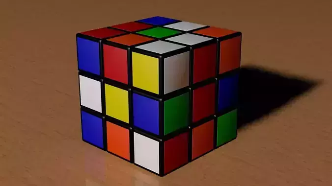 3x3 Scrambled Rubiks Cube 3D model