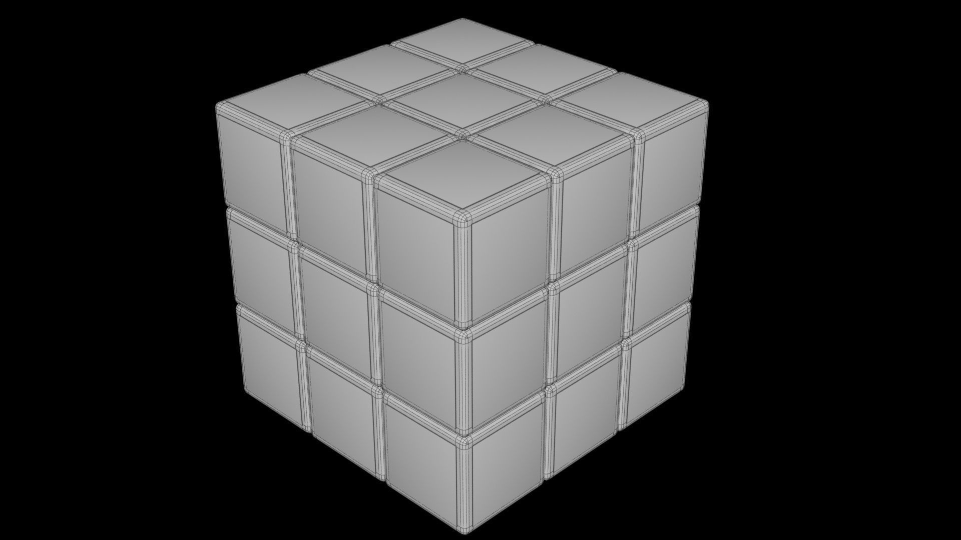 3x3 Scrambled Rubiks Cube 3D model_3