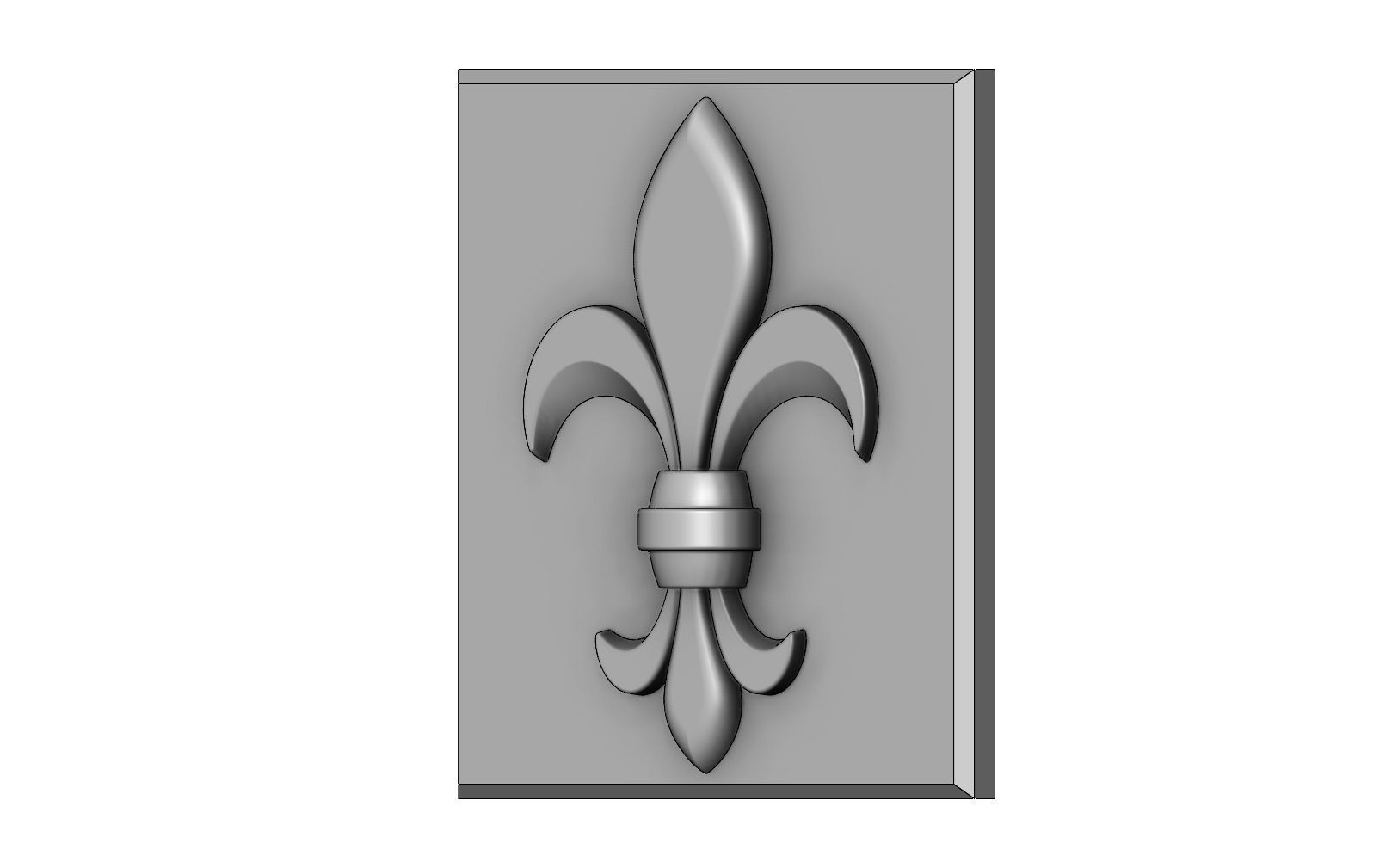 Royal lily Lys flower Fleur de lys tile relief model 3D print model_7
