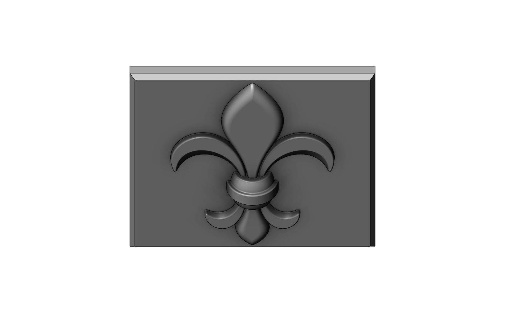 Royal lily Lys flower Fleur de lys tile relief model 3D print model_6