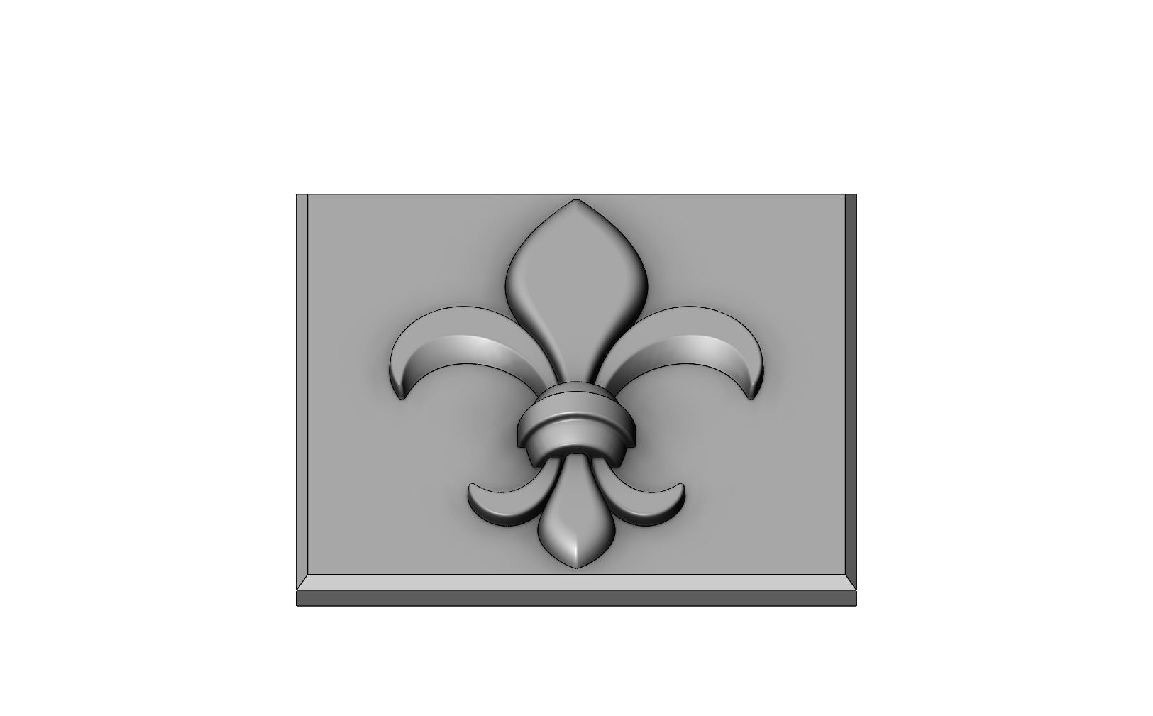 Royal lily Lys flower Fleur de lys tile relief model 3D print model_5