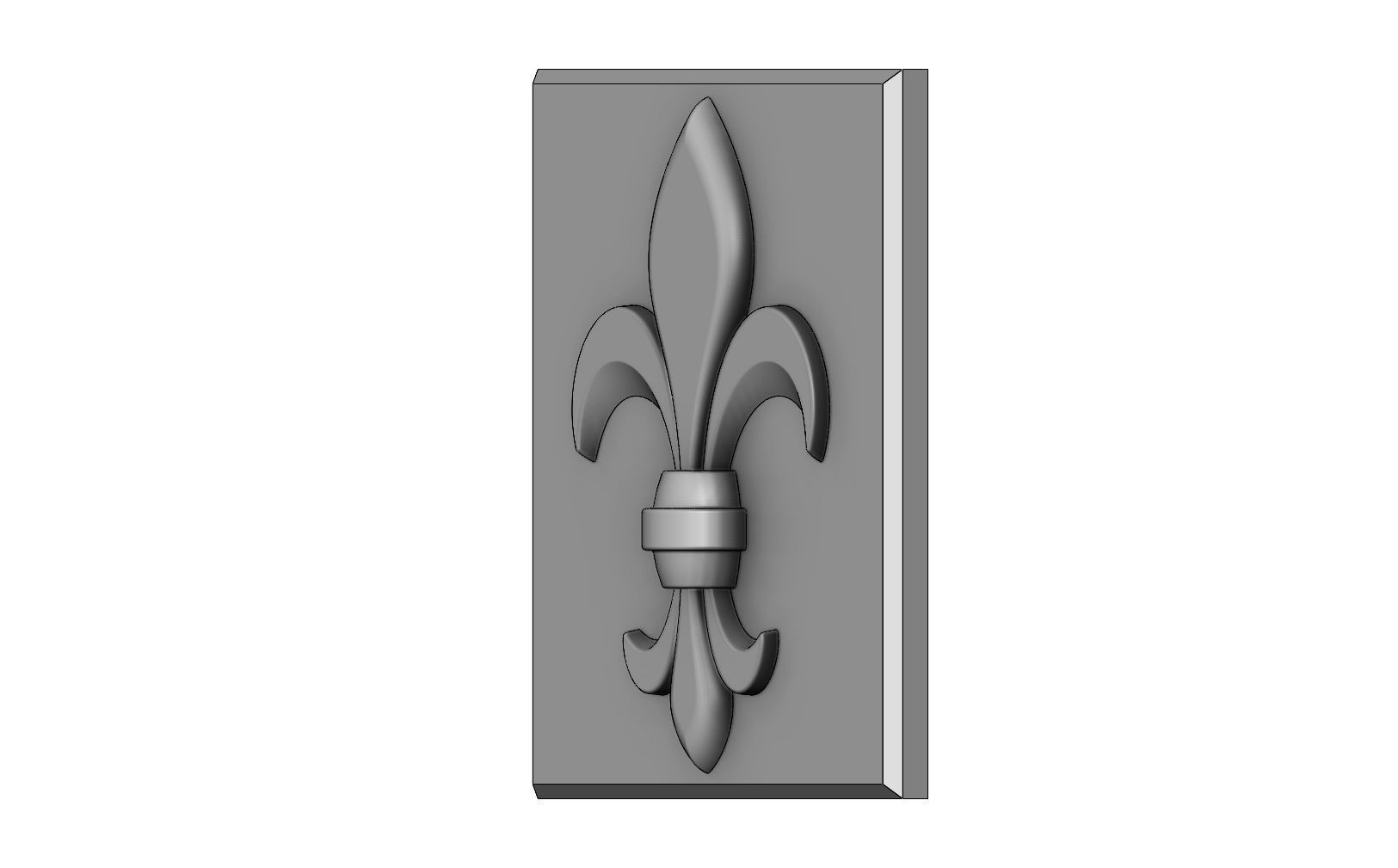 Royal lily Lys flower Fleur de lys tile relief model 3D print model_8