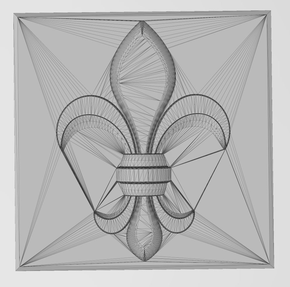 Royal lily Lys flower Fleur de lys tile relief model 3D print model_14