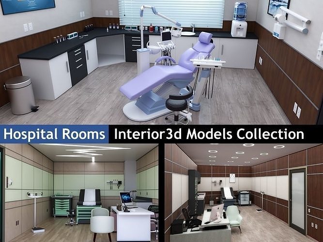 Clinics-Exam Rooms Interior 3d Scenes 3D Model Collection