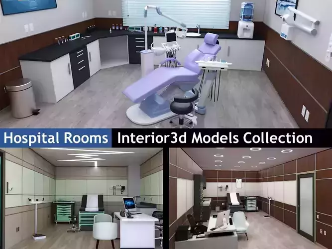 Clinics-Exam Rooms Interior 3d Scenes 3D Model Collection