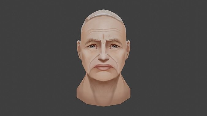Hand Painting Head 02 Low-poly 3D model