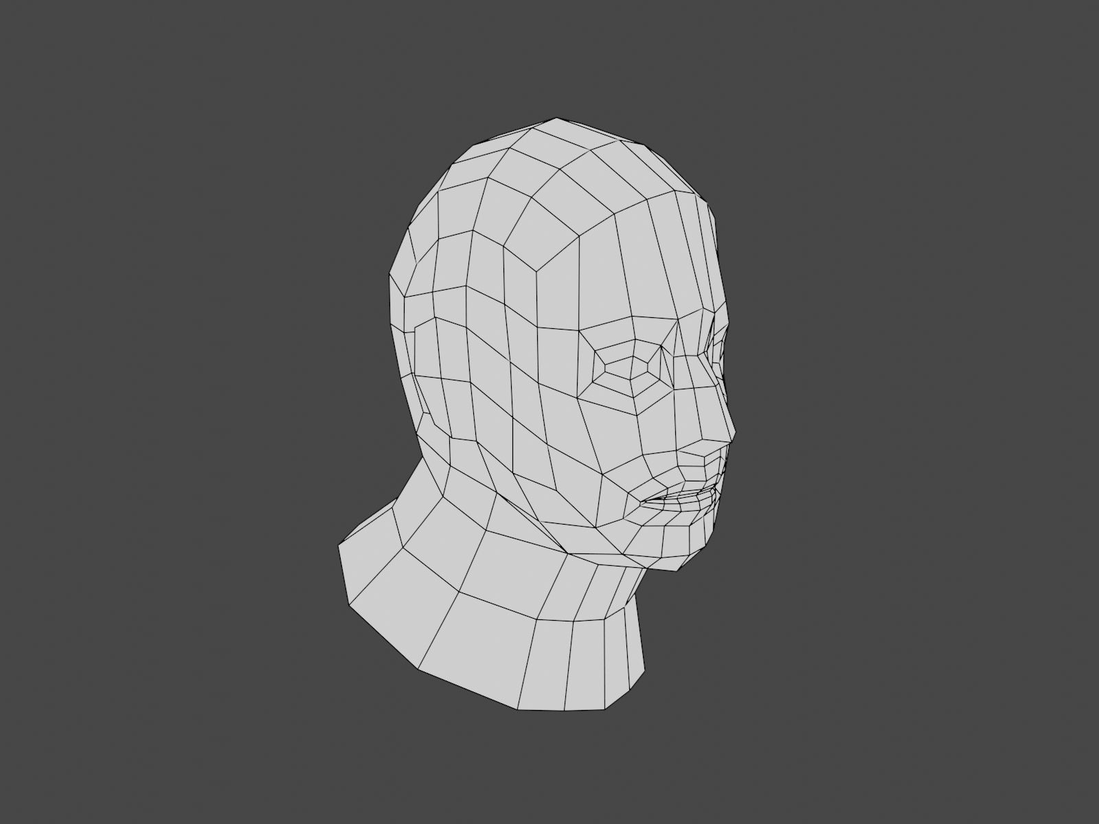 Hand Painting Head 02 Low-poly 3D model_4