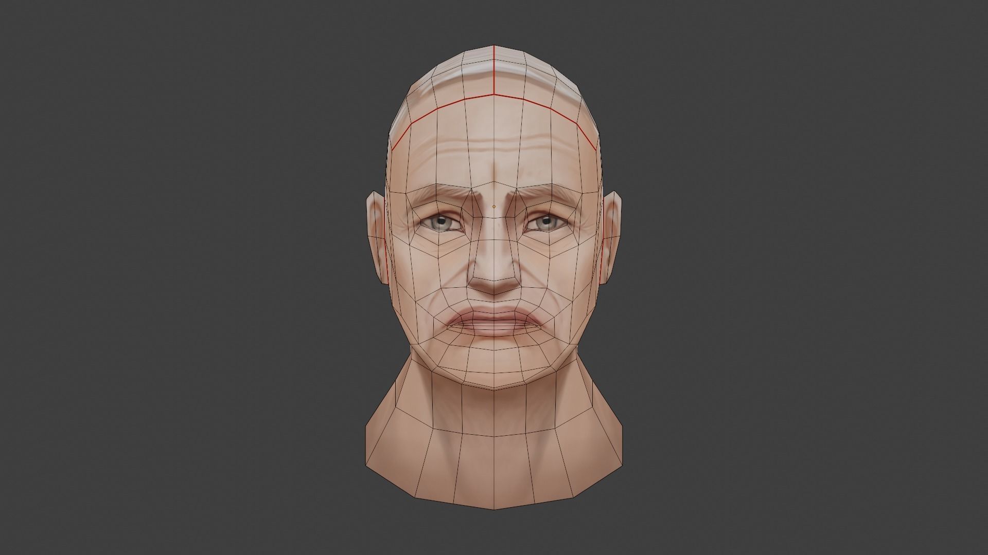 Hand Painting Head 02 Low-poly 3D model_11