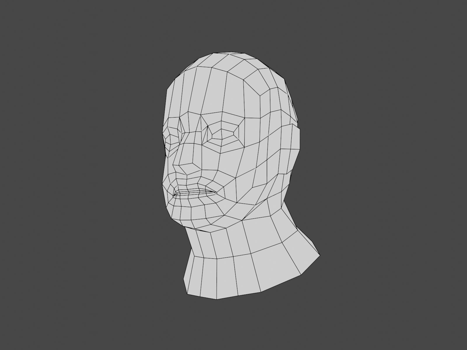 Hand Painting Head 02 Low-poly 3D model_3