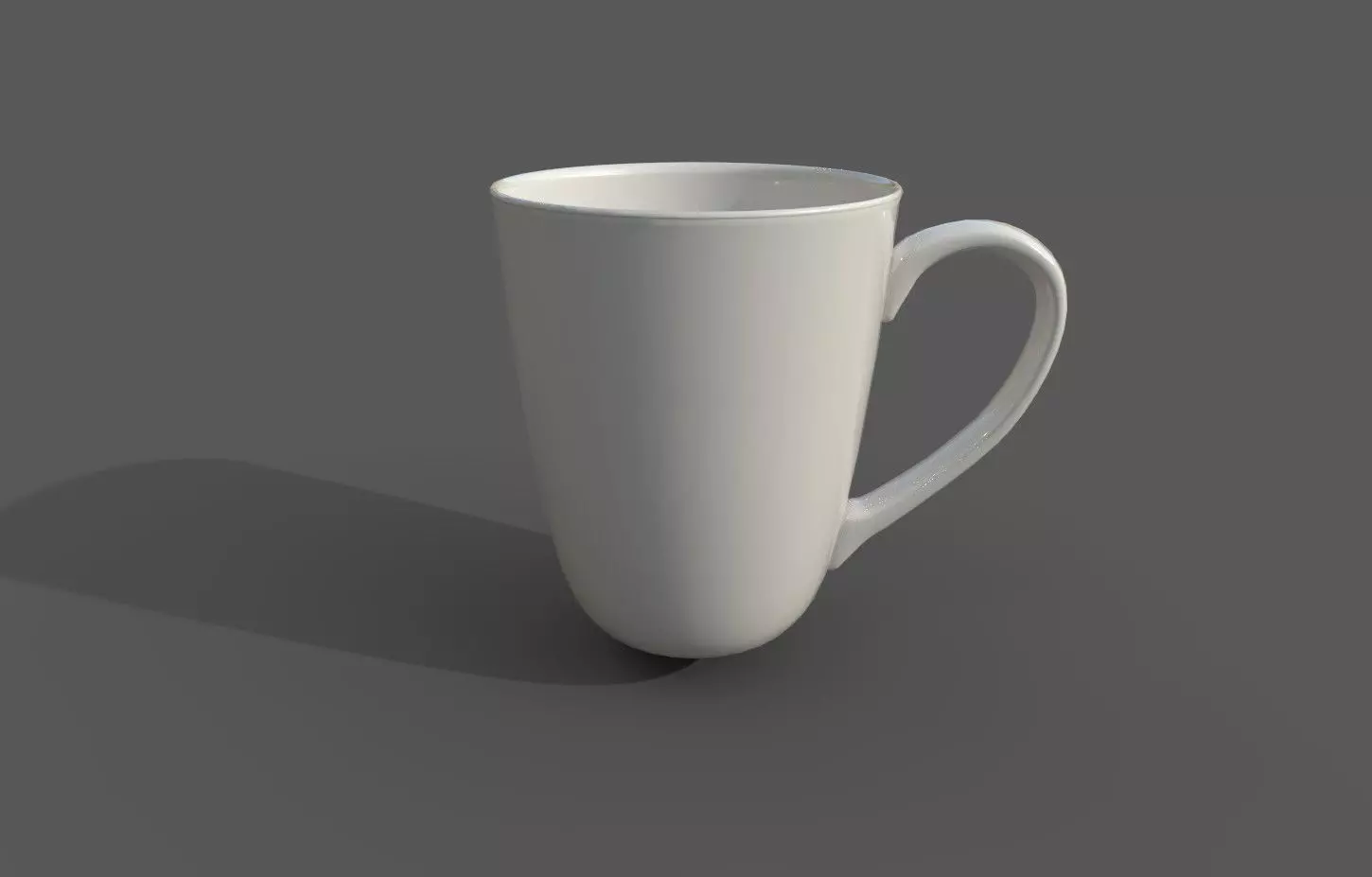 white mug Low-poly 3D model_0