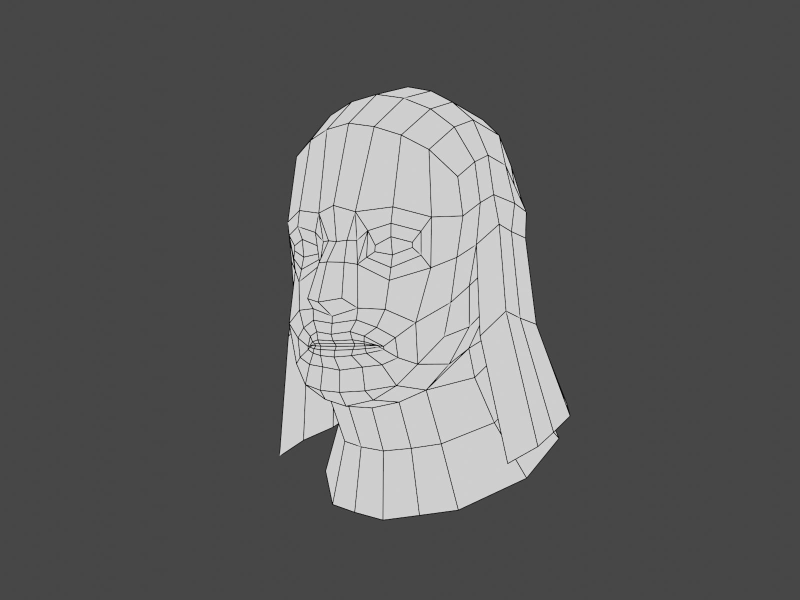 Hand Paintig Head 03 Low-poly 3D model_1