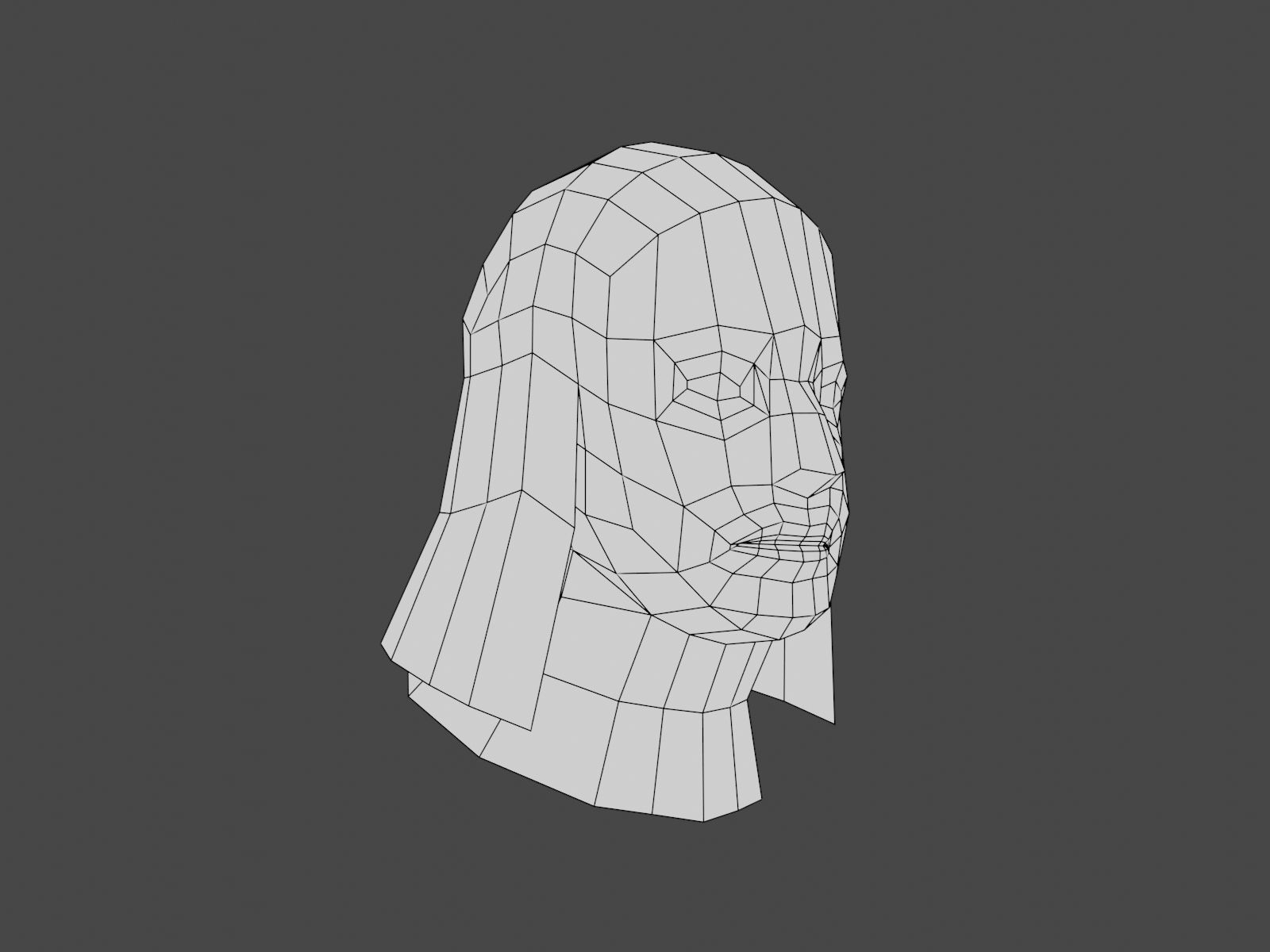 Hand Paintig Head 03 Low-poly 3D model_2