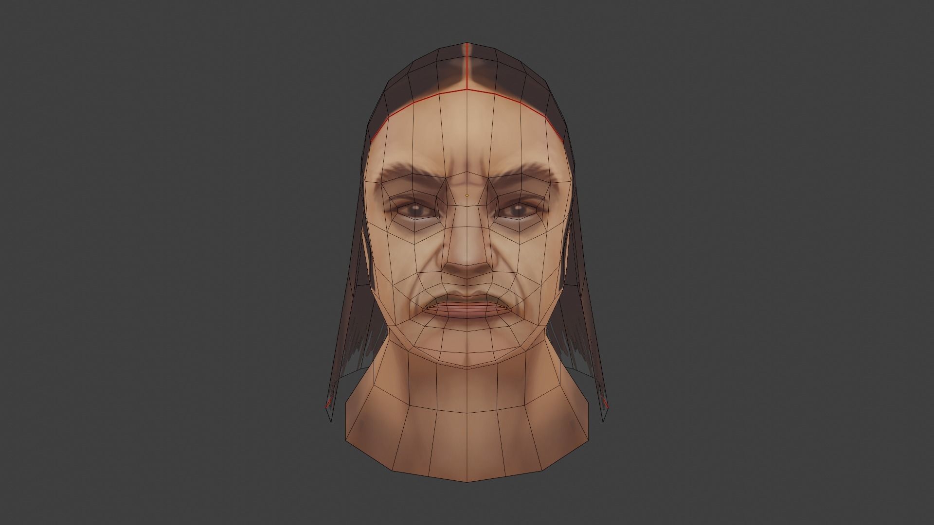 Hand Paintig Head 03 Low-poly 3D model_11