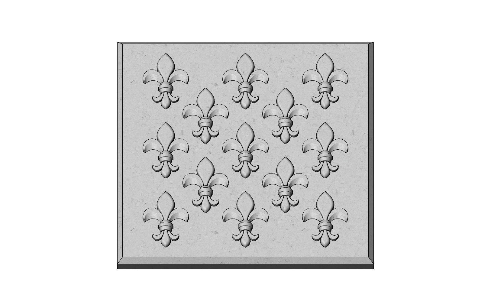 Lys flower Fleur de lys tile relief model 3D print model_7