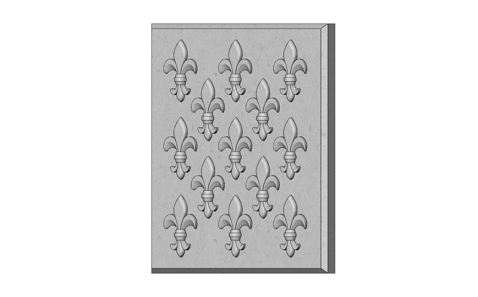 Lys flower Fleur de lys tile relief model 3D print model_5