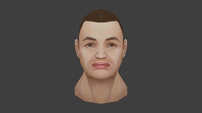 Hand Painting Head 04 Low-poly 3D model