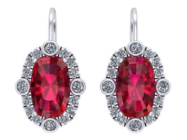 Ruby Earrings 3D print model_5