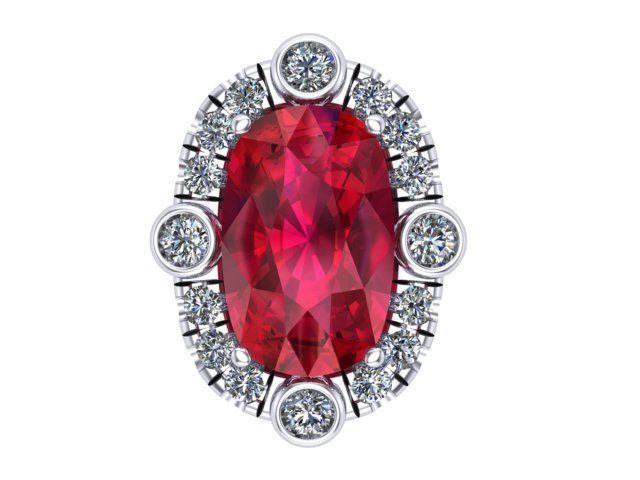 Ruby Pendant  3D print model_3