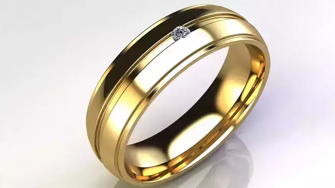 Volupia Diamond Wedding Band 3D print model