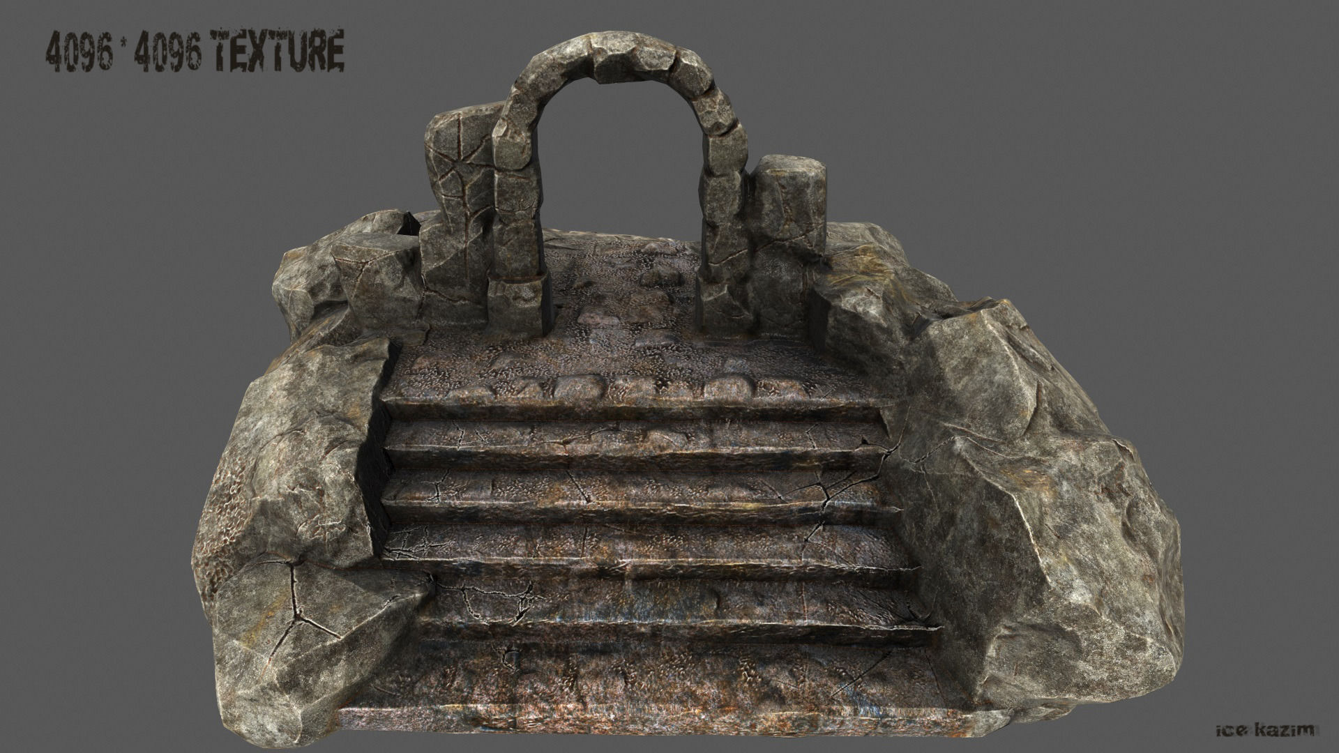 Gate rock 3D model_5