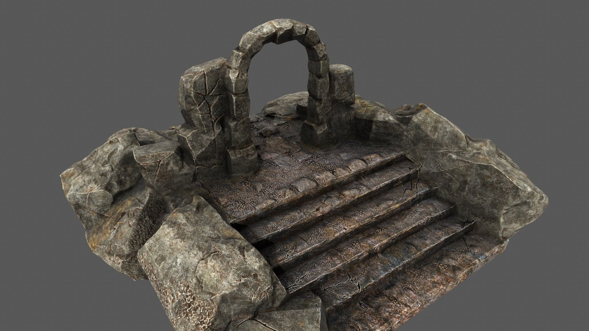 Gate rock 3D model_7