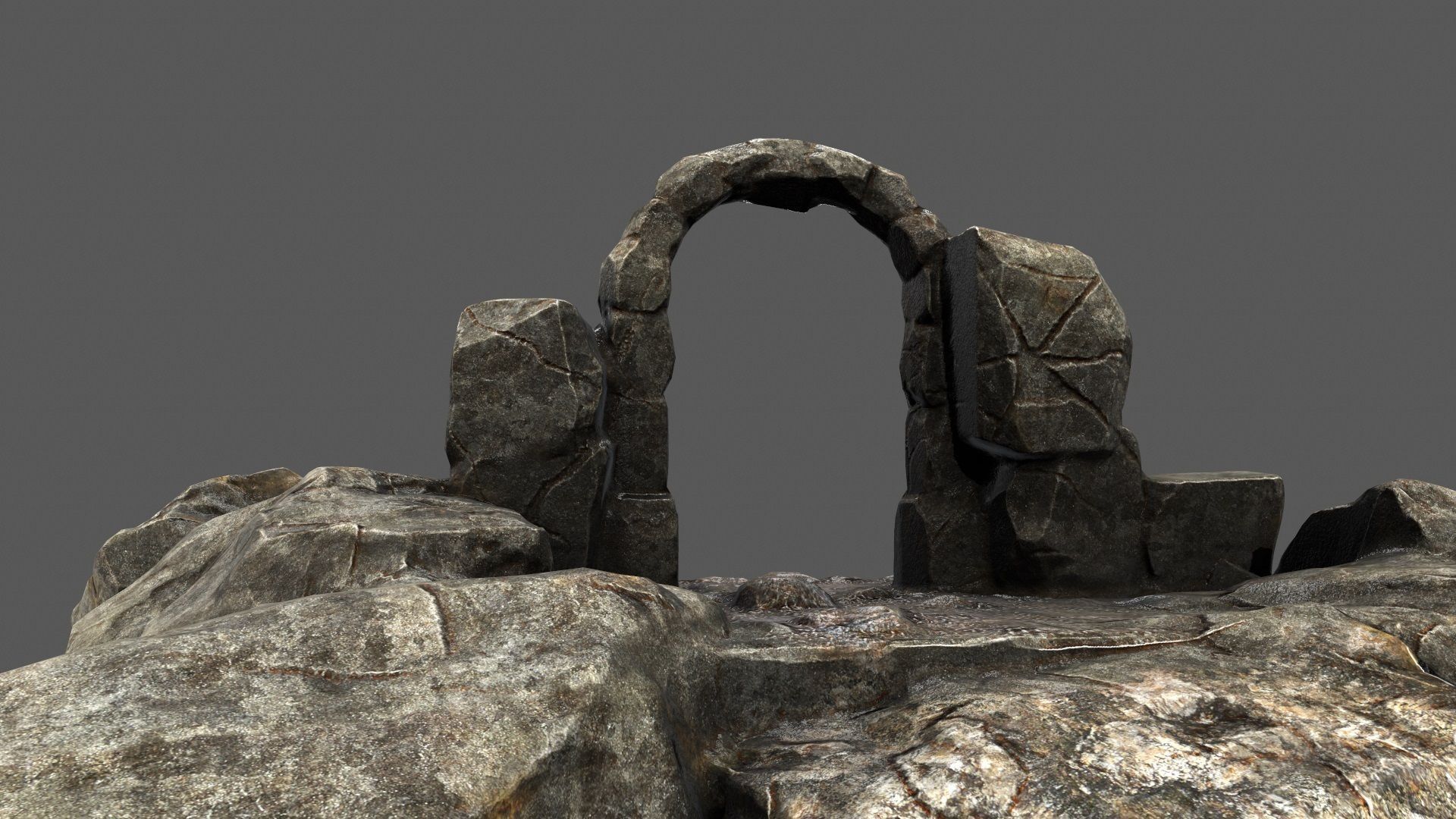 Gate rock 3D model_4