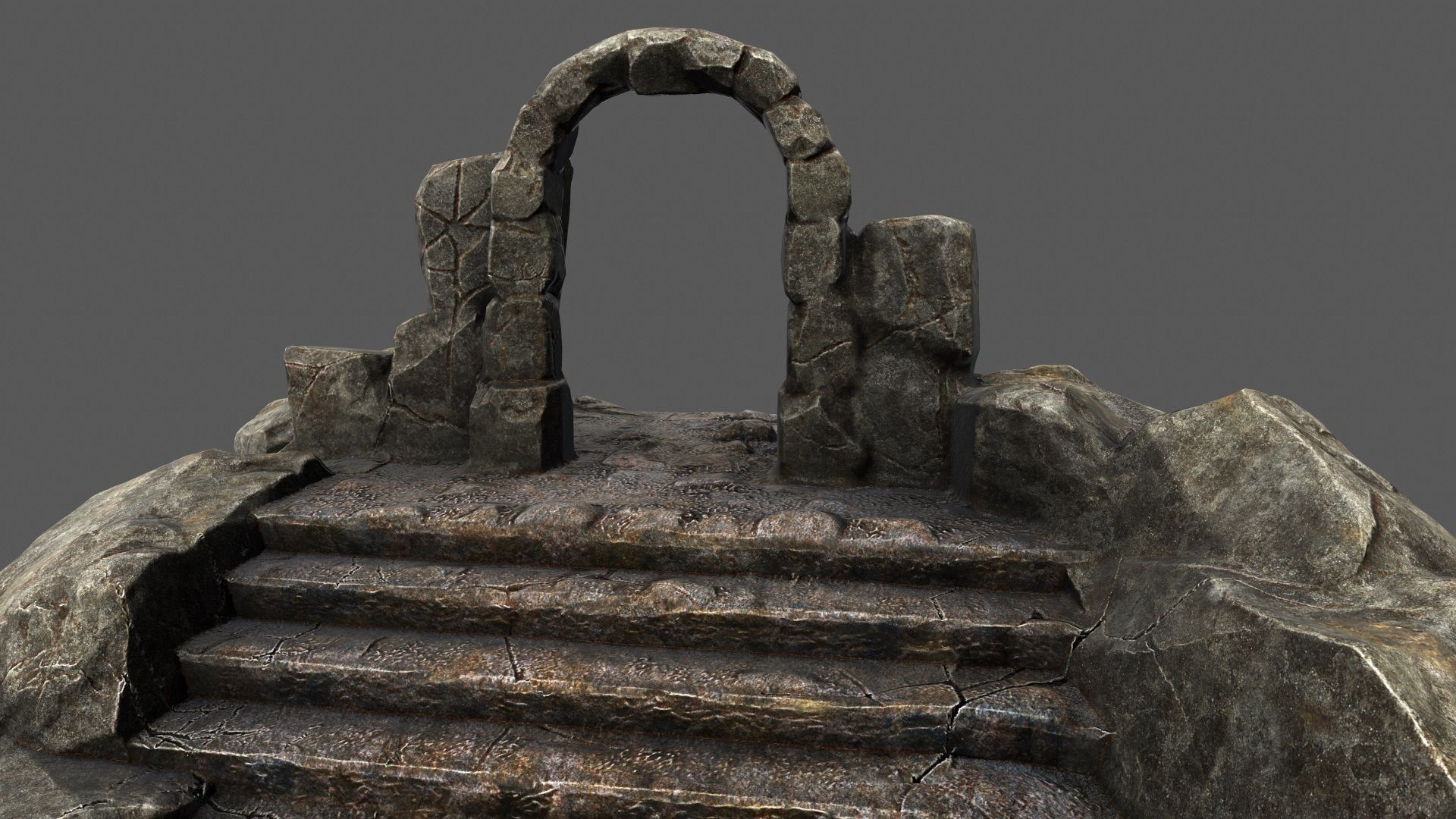 Gate rock 3D model_1