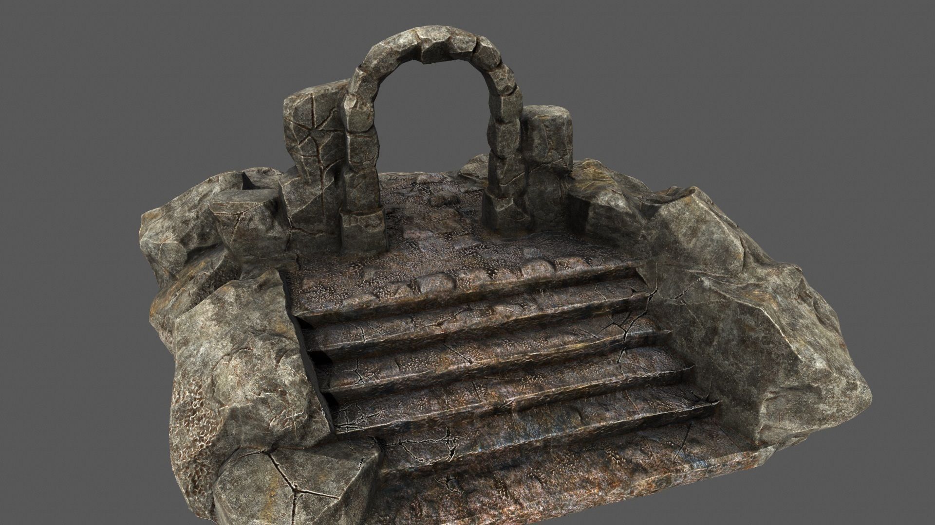 Gate rock 3D model_6