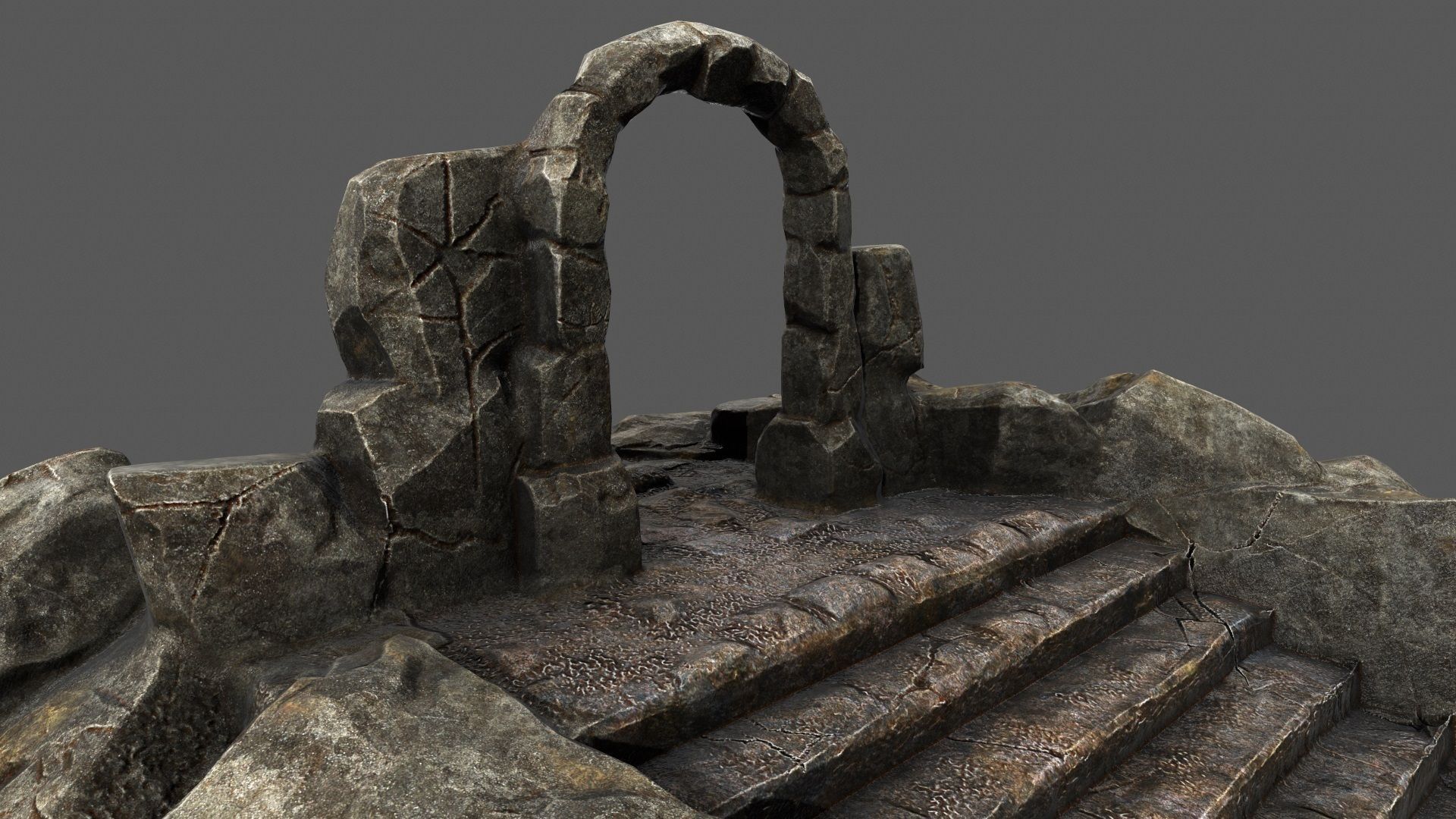 Gate rock 3D model_2