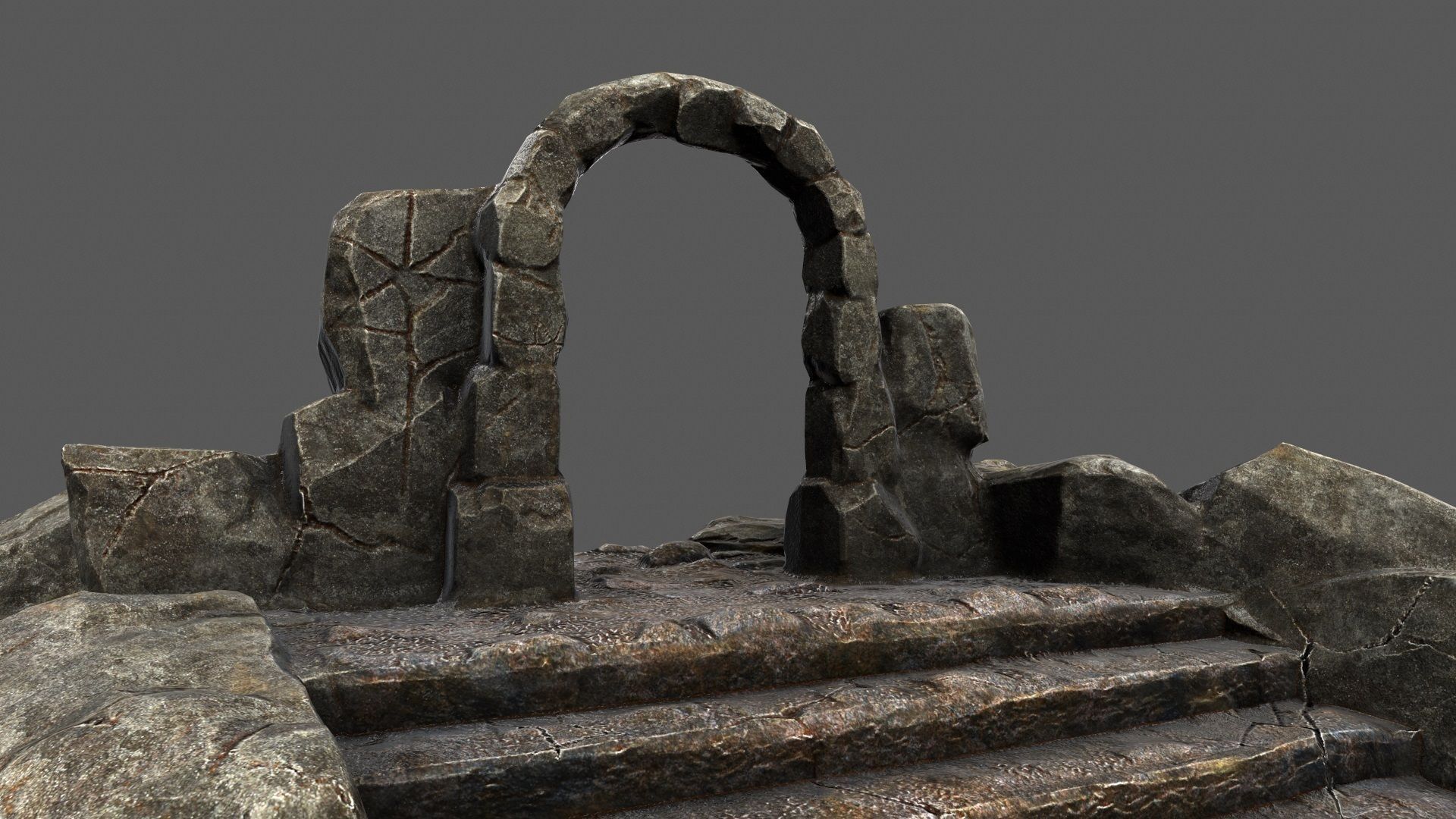 Gate rock 3D model_3