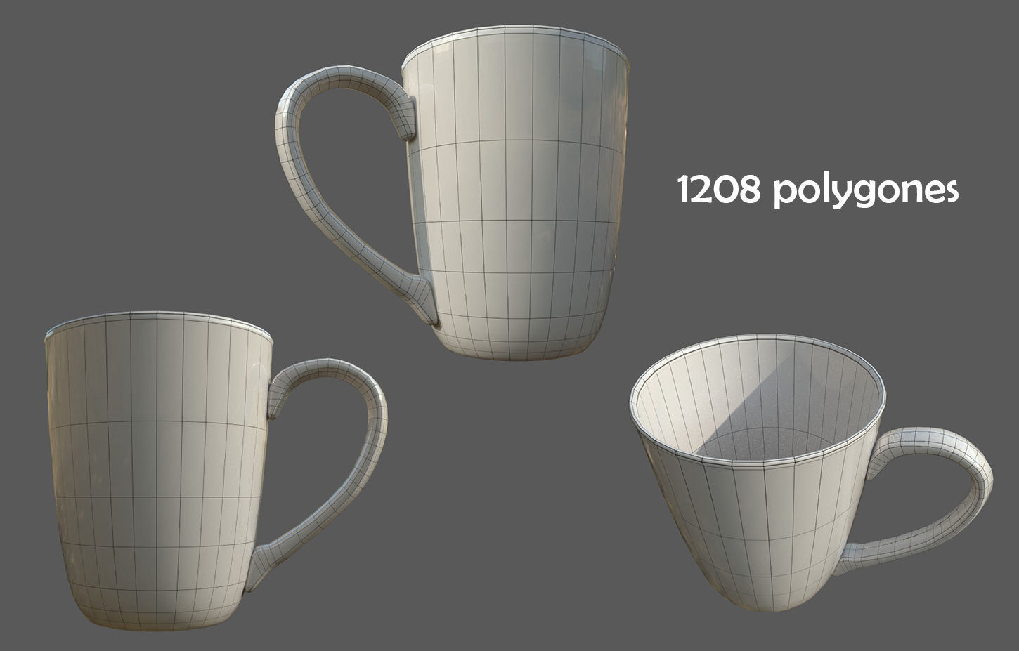 motif cup Low-poly 3D model_4