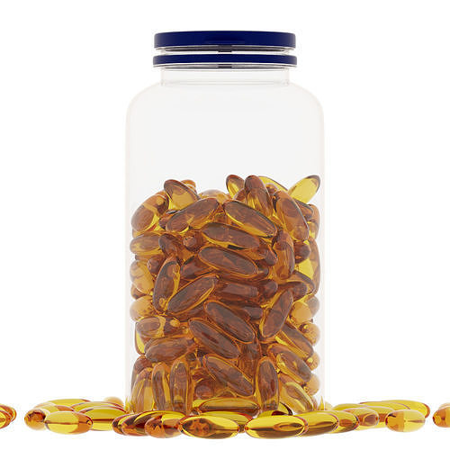 Transparent Jar Of Fish Oil 3D model