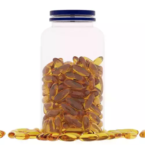Transparent Jar Of Fish Oil 3D model