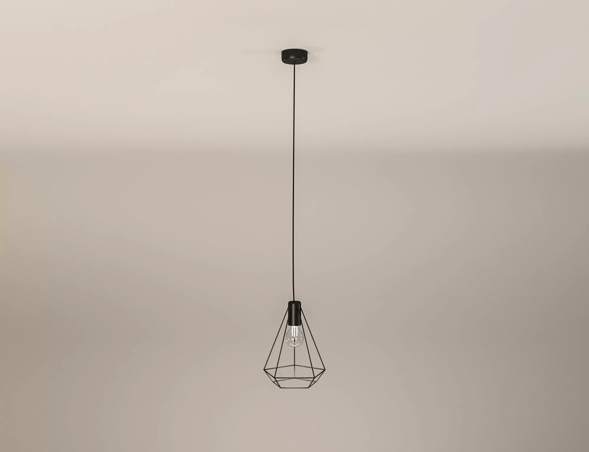 Industrial Wire Metal Ceiling Lamp Free 3D model
