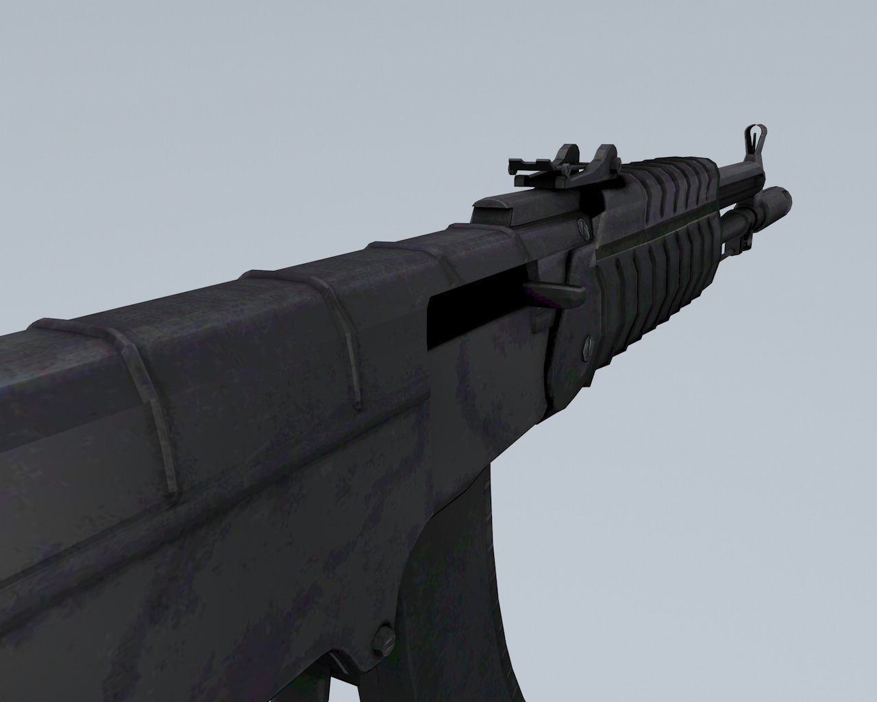 Low poly Gun Ak 47 Low-poly 3D model_2